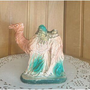 Vintage Chalkware Camel Figurine Nativity Animal Christmas Manger Hand Painted